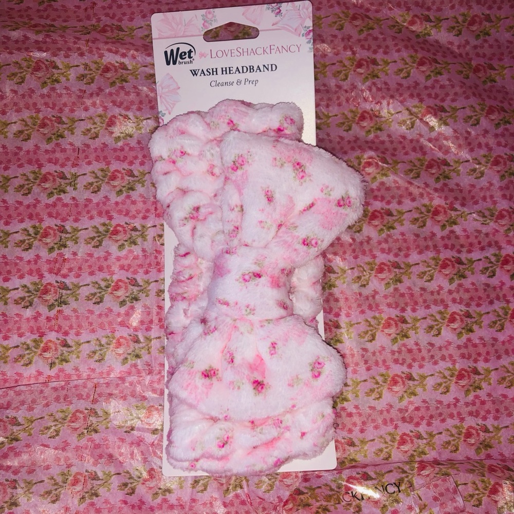 LoveShackFancy Pink Floral English Ivy wash headband